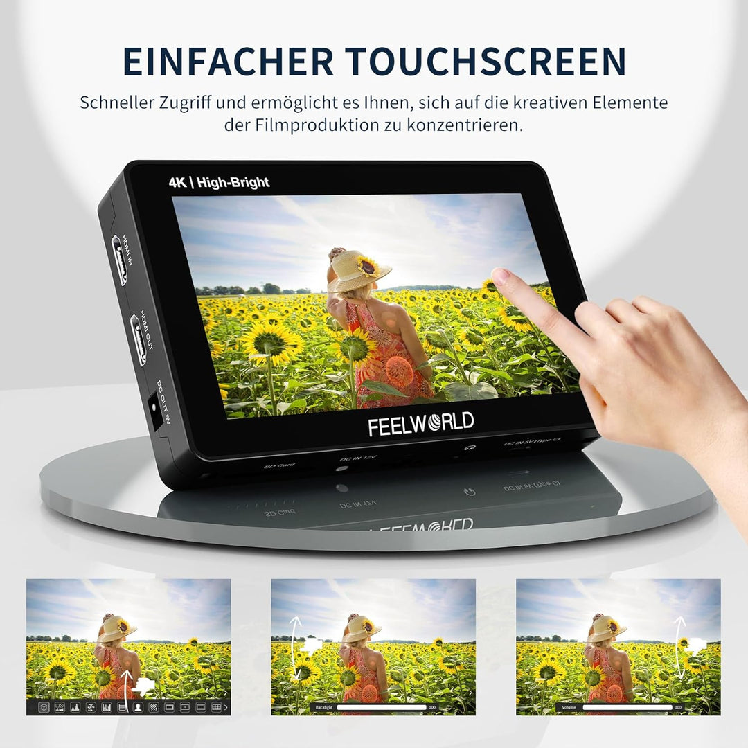 FEELWORLD F6 PLUSX 5.5 Inch 1600nit High Bright DSLR Camera Field Touch Screen Monitor with HDR 3D L