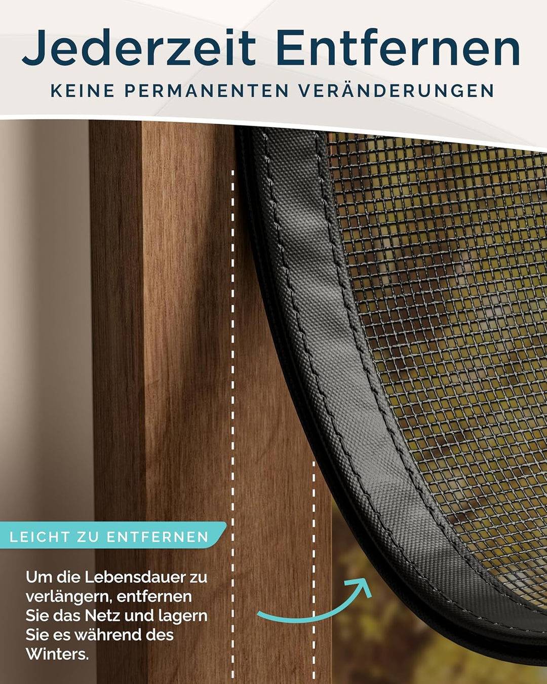 ARCOL Fliegengitter Fenster Magnet 130x160 cm aus Fiberglas – Schluss mit Mücken in 3 Min, Ultrafein