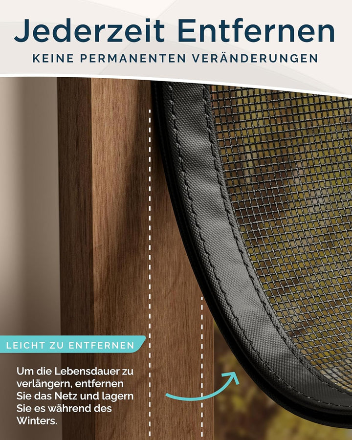 ARCOL Fliegengitter Fenster Magnet 130x160 cm aus Fiberglas – Schluss mit Mücken in 3 Min, Ultrafein