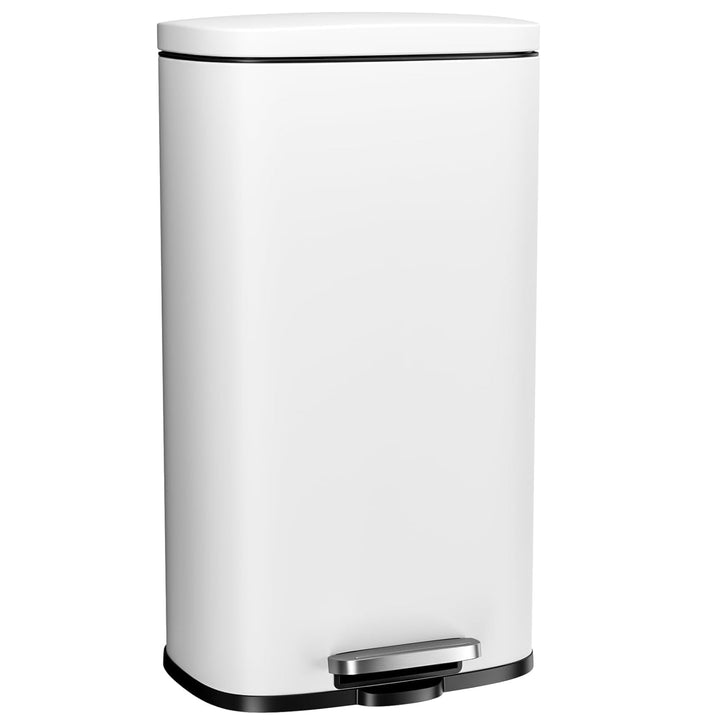 Clevich Mülleimer 30L aus Stahl, Abfalleimer, Tretmülleimer mit Soft-Close Deckel, Fusspeda, abnehmb