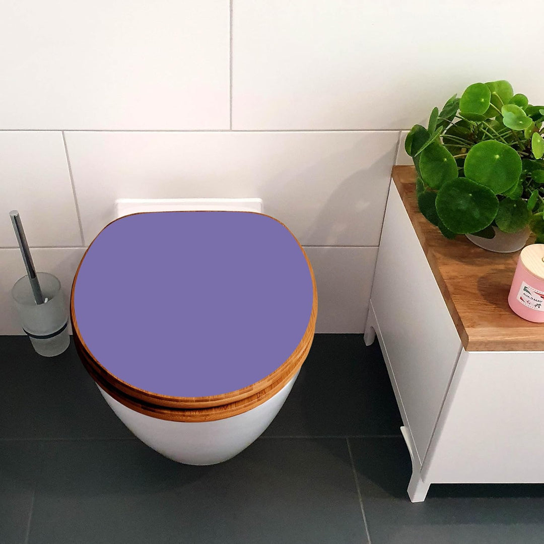 banjado® Design WC Sitz Bambus Absenkautomatik mit Farbe Lavendel/Toilettendeckel mit Absenkautomati
