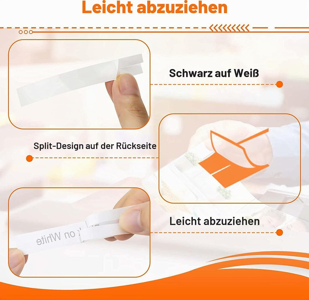 Labelwell 8x Kompatible für Dynmo Etikettenband Kompatible für Dynmo 200B XR 80 LT-100H LT-110T LT-1