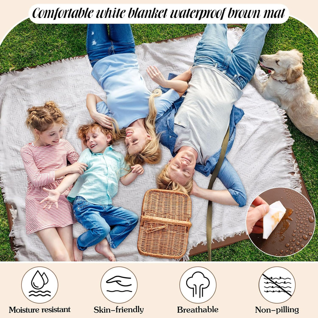 VitalCozy wasserdichte Picknickdecke, Outdoor-Decke, faltbar, 2-in-1, doppellagig, sanddicht, Strand