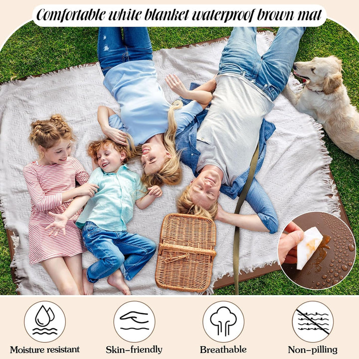 VitalCozy wasserdichte Picknickdecke, Outdoor-Decke, faltbar, 2-in-1, doppellagig, sanddicht, Strand