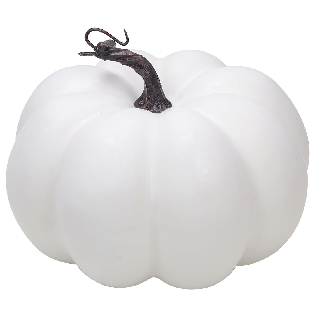 Quancru 20cm Weisse Künstliche Kürbis Simuliert Herbst Dekor Realistisch DIY Erntedankfest Halloween