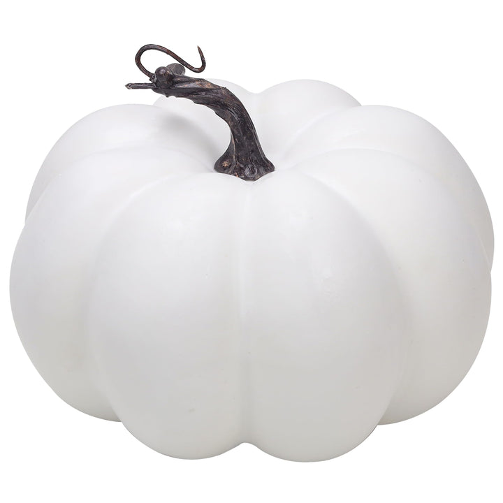 Quancru 20cm Weisse Künstliche Kürbis Simuliert Herbst Dekor Realistisch DIY Erntedankfest Halloween