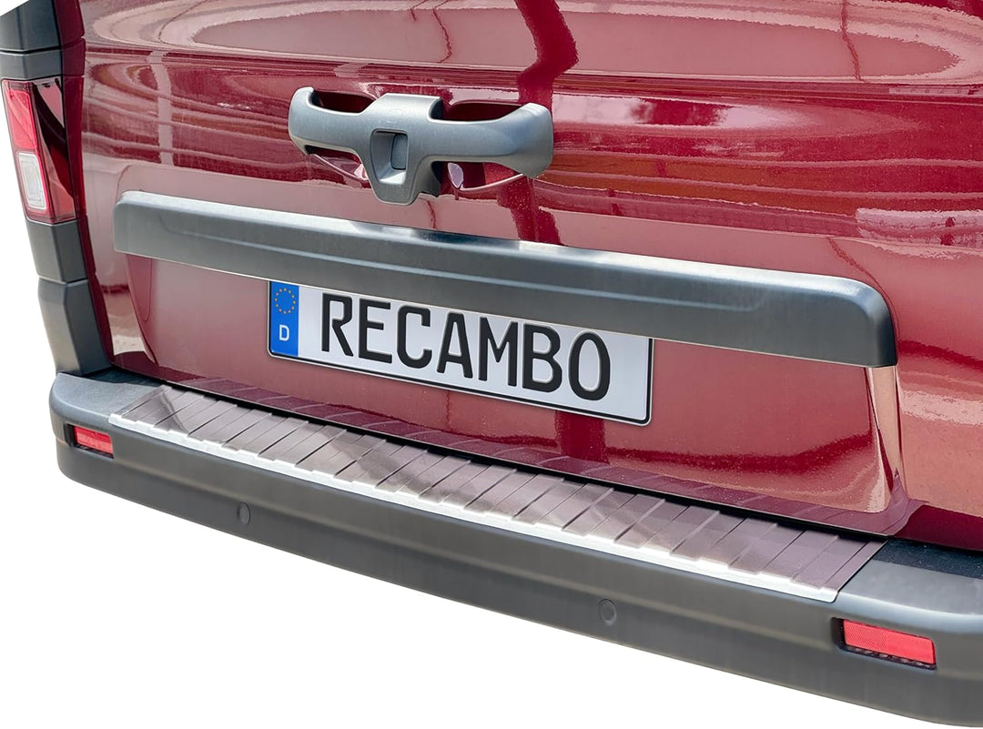 RECAMBO Ladekantenschutz Edelstahl kompatibel für Renault Trafic III | BJ ab 2014 - matt gebürstet m