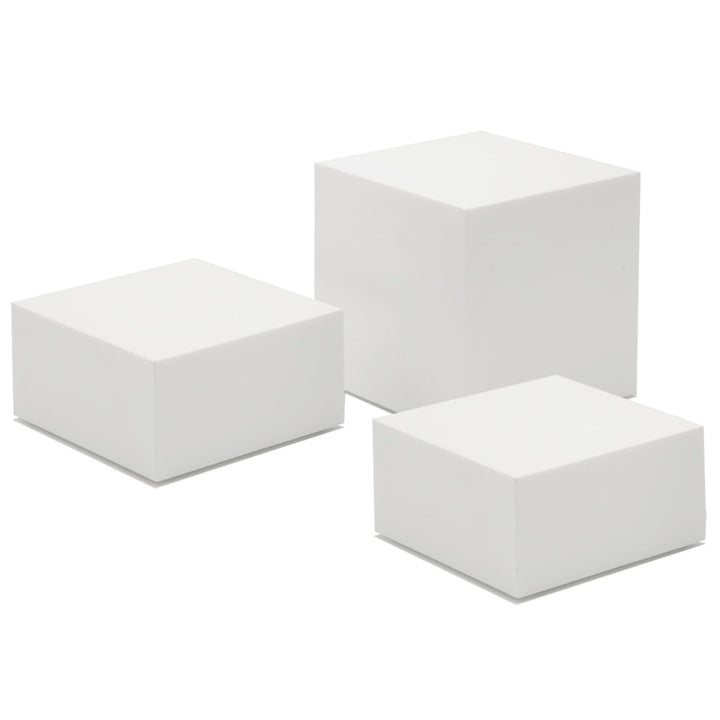 younikat Podeste 3 Stück Acryl weiss I Höhe 5 cm (2X) 10 cm (1x) I Oster Frühlings Dekoration Erhöhu