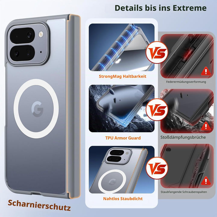 für Google Pixel 10 Pro Fold Transparente Hülle: Kompatibel mit MagSafe/Pixelsnap, Robuster TPU Scha