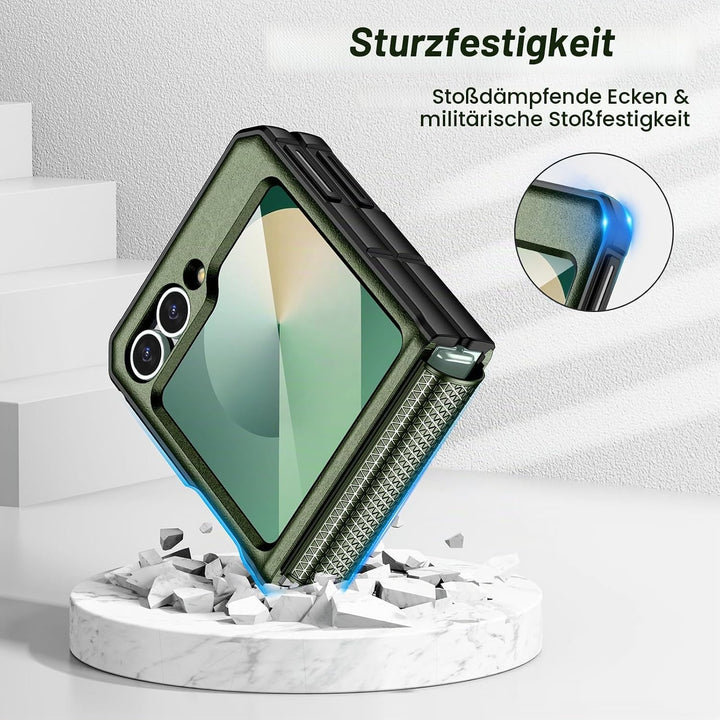 Doeshine Samsung Galaxy Z Flip 6/7 FE Hülle [Not für Flip 7] mit Ständer &amp; Kameraschutz, Ganzkörper