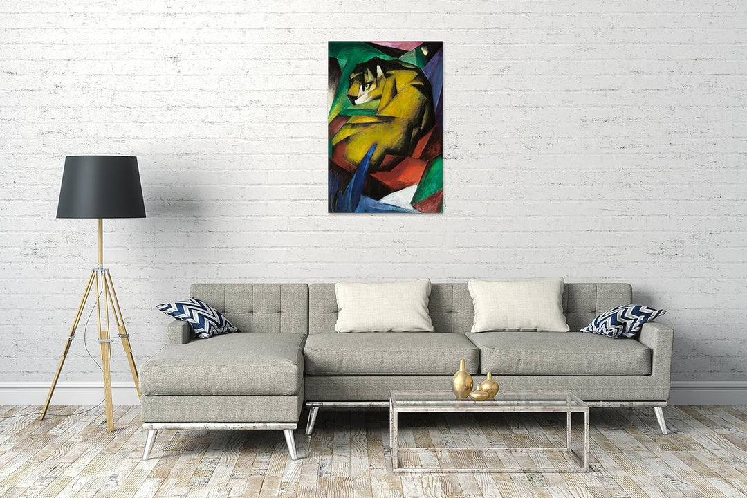 Printed Paintings Leinwand (60x80cm): Franz Marc - Der Tiger (1912) 60x80 cm, 60x80 cm