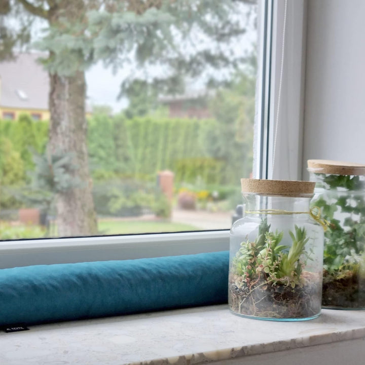 4L Textil Zugluftstopper Durchzugstopper Windstopper für Türen und Fenster Luftzugstopper für Tür Tü