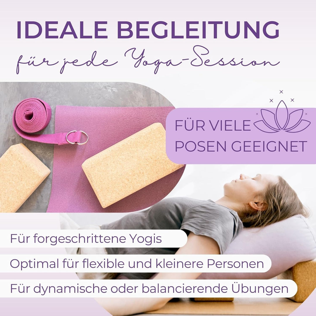 EMMAfit Kork Yoga Block Klassik I hochwertiger Yogablock aus Kork für Yoga-Übungen I hygienisch &amp; um