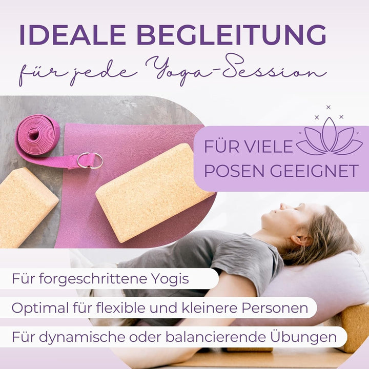 EMMAfit Kork Yoga Block Klassik I hochwertiger Yogablock aus Kork für Yoga-Übungen I hygienisch &amp; um