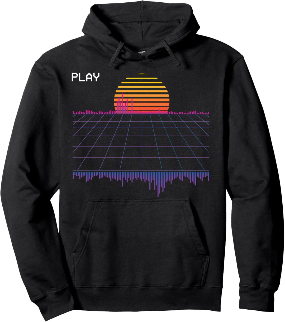 Retrowellen-Synthwellen-Dampfwellen-Ästhetik Pullover Hoodie