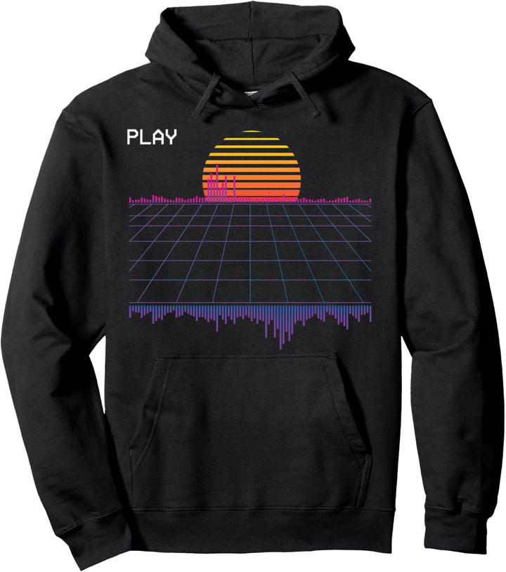 Retrowellen-Synthwellen-Dampfwellen-Ästhetik Pullover Hoodie