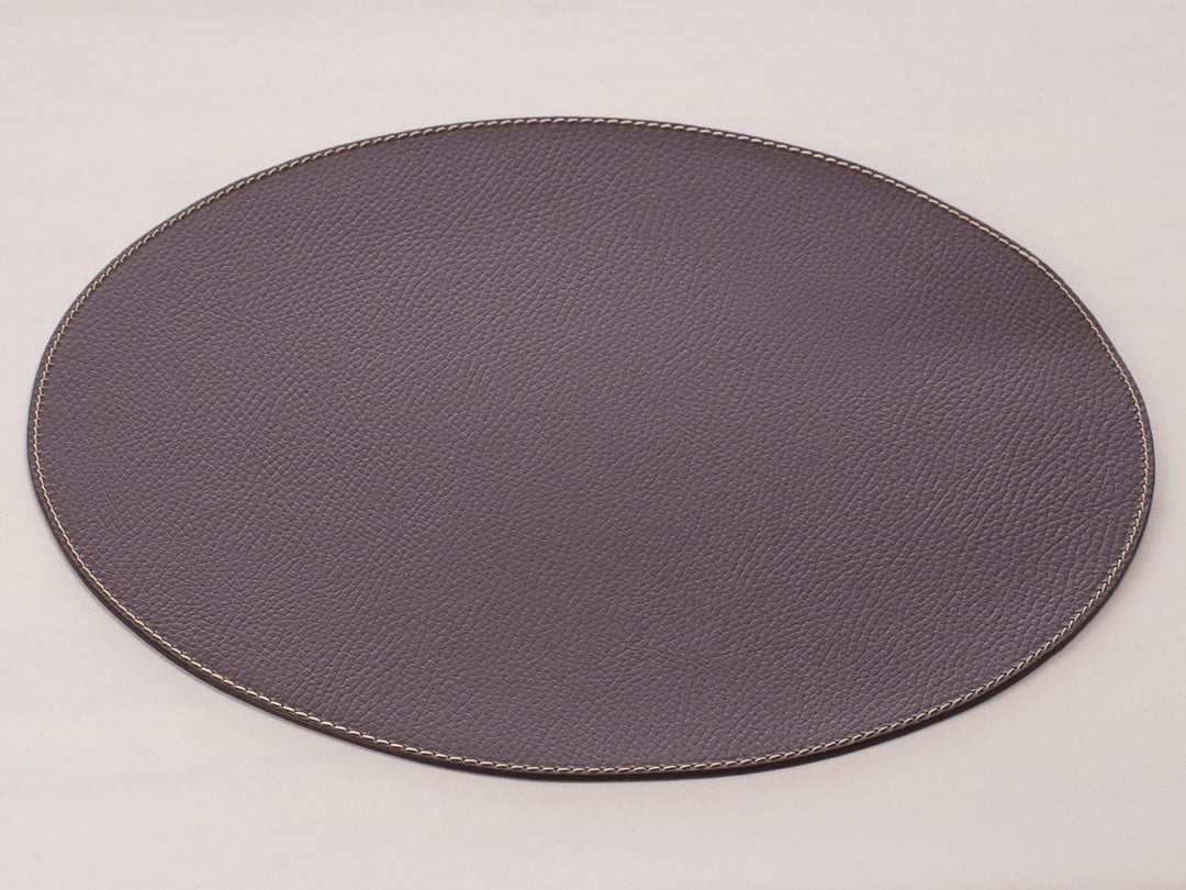 Nikalaz Rund Platzsets und Untersetzer aus Recyceltem Leder, 2 Stück Tischsets, Platzdeckchen 33 cm