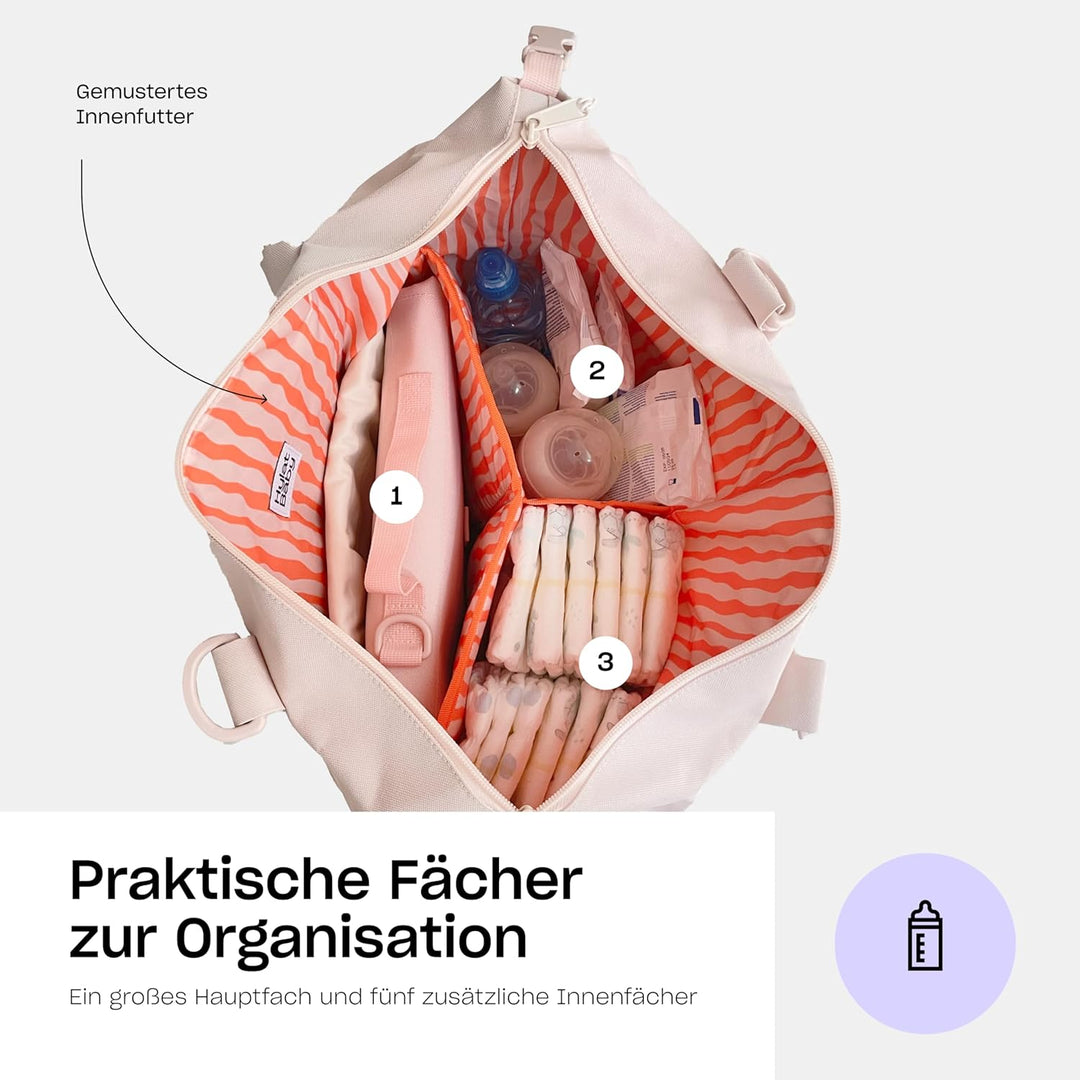 Hylat Baby Wickeltasche mit Wickelunterlage und Baumwolltasche - moderne Tasche für Windeln und Kind