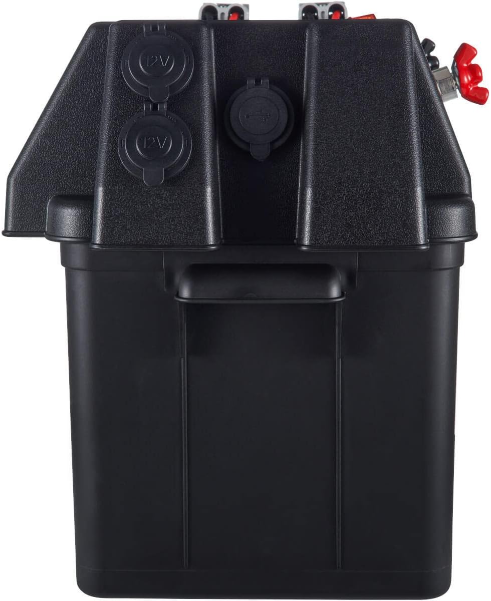 Accurat Outdoor Batteriebox - 12V, 100 Ah, Zigarettenanzünder, USB, Schutzschalter, LED Anzeige - Po