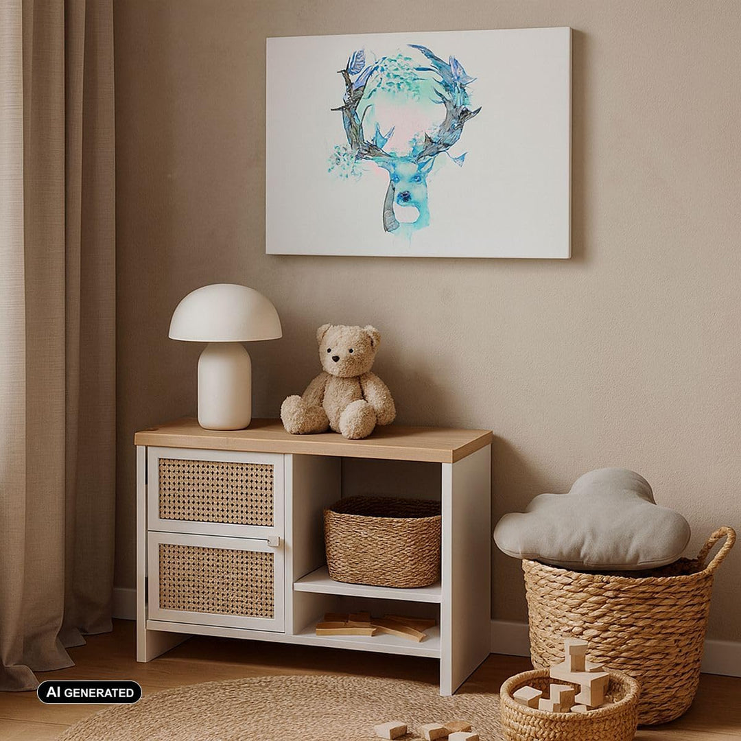 Bilder auf Leinwand Hirsch Natur Landschaft Dekoration Leinwandbild 70x50cm Wandbilder Dekoration Wo