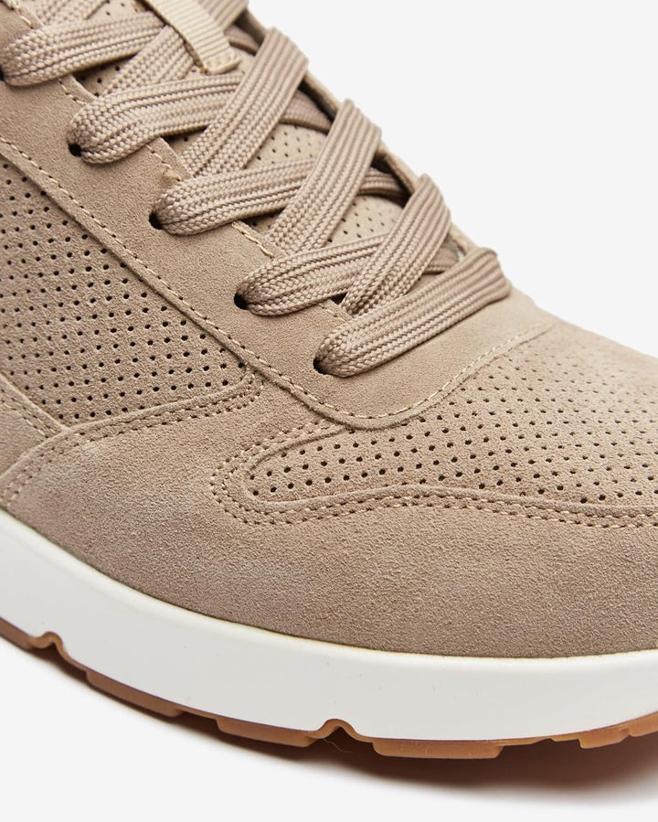Skechers UNO Stand On Air Herren Turnschuhe 40 EU Taupe Leather Mesh Trim, 40 EU Taupe Leather Mesh