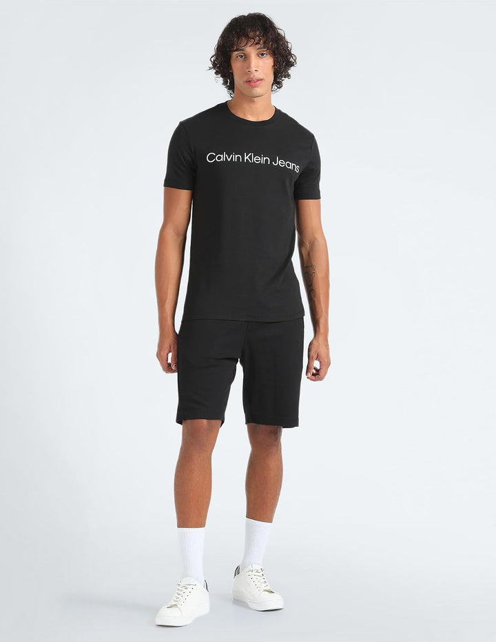 Calvin Klein Herren Kurzarm Strickoberteile XL Grosse Grössen Schwarz (Ck Black), XL Grosse Grössen
