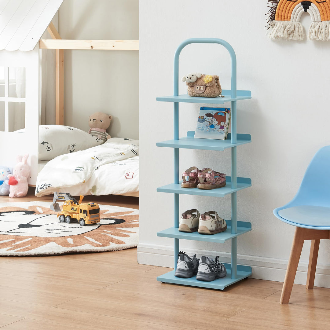 [en.casa] Schuhregal schmal für Kinder Poytya Schuhablage hoch für 5 Paare Organizer Standregal mit