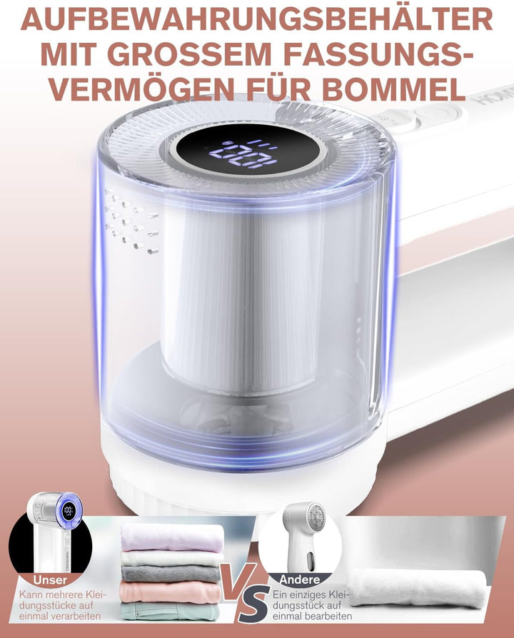 Fusselrasierer Elektrisch, [USB Aufladung] Fusselentferner für Kleidungsstücke, LED-Anzeige 3 Einste