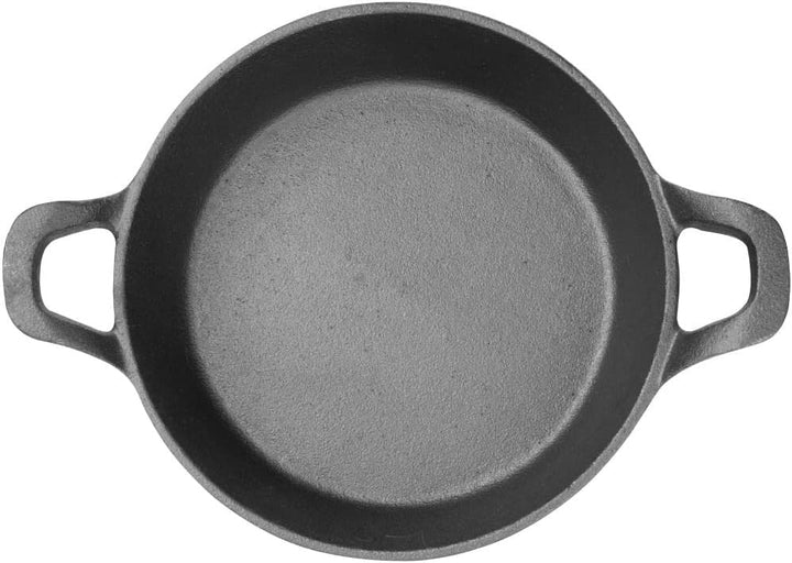 Olympia Runde Gusseisen-Ohrform, 760 ml/Grösse: 18 (Durchmesser) cm, glänzend schwarz, Induktionskom