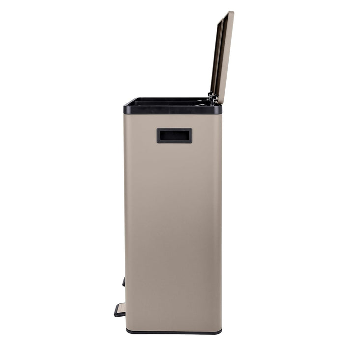 SVITA TMH2X30 Mülleimer 60L Mülltrennsystem 2 Fächer 2x15L Softclose-Deckel Pedal versteckbar Kunsts