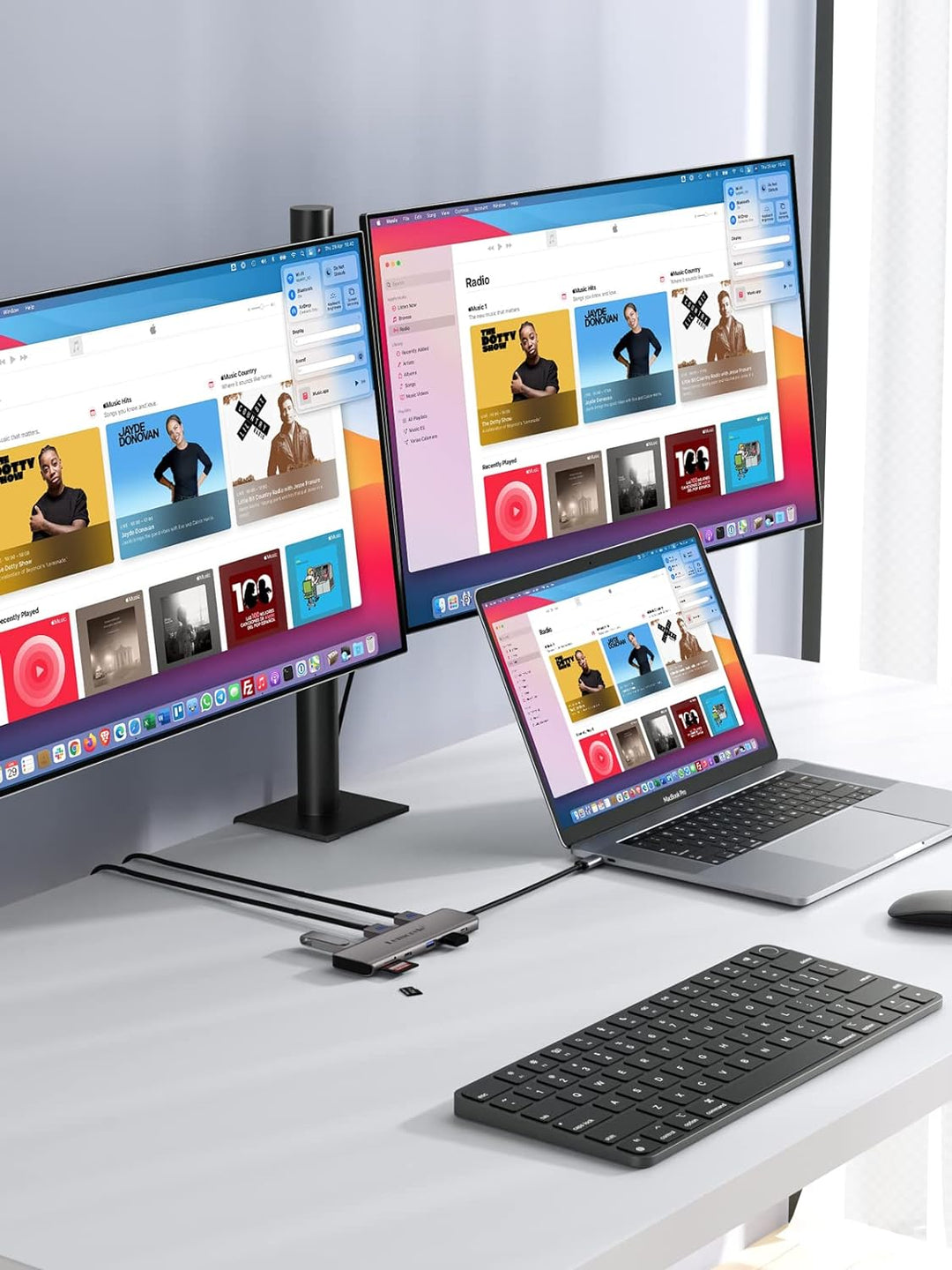 USB C Docking Station, Lemorele 10 in 1 USB C Aluminium Gehäuse Adapter mit Dual HDMI 4K,4 USB 3.0/U