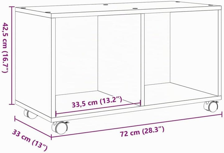 vidaXL Rollschrank, Rollcontainer mit Offenem Design, Aktenschrank für Büro Wohnzimmer, Büroschrank