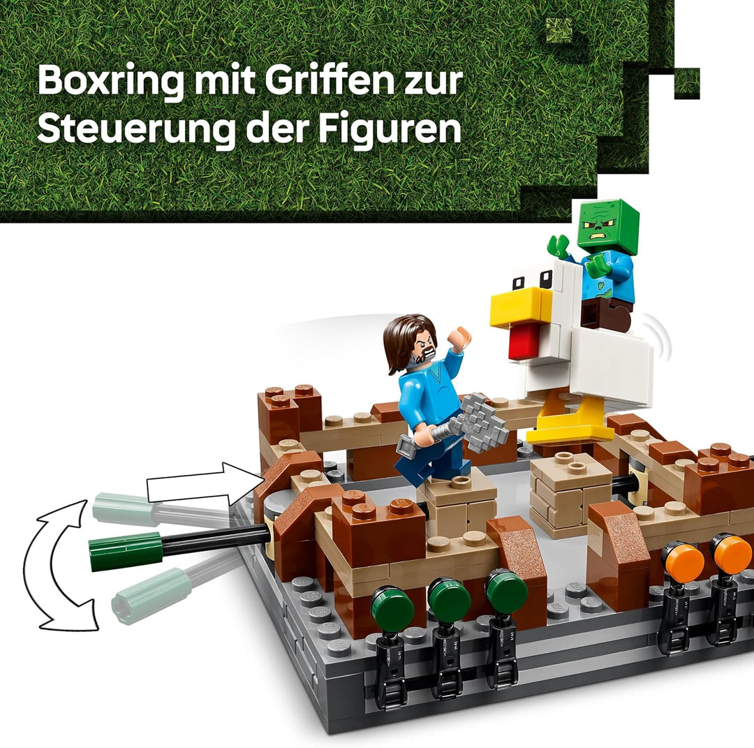 LEGO Minecraft Waldanwesen mit Boxring - Interaktives Gaming Spielzeug- Baby-Zombie, Steve, Garret u