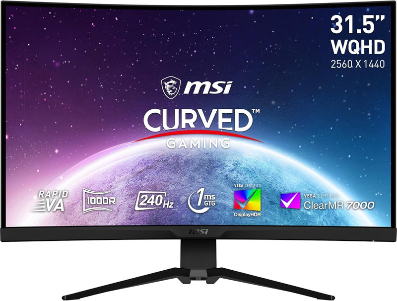 MSI MAG 325CQRXFDE 31,5 Zoll WQHD Curved Gaming Monitor - 1000R, 2560 x 1440 Rapid VA Panel, 240 Hz