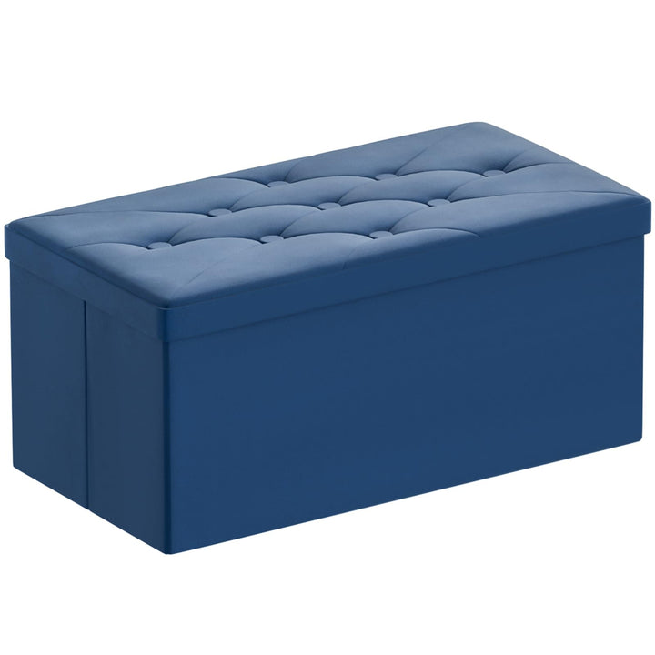 BRIAN & DANY Sitzbank mit Stauraum, Faltbar Sitzhocker Truhen Aufbewahrungsbox aus Samt, 76 x 38 x 3