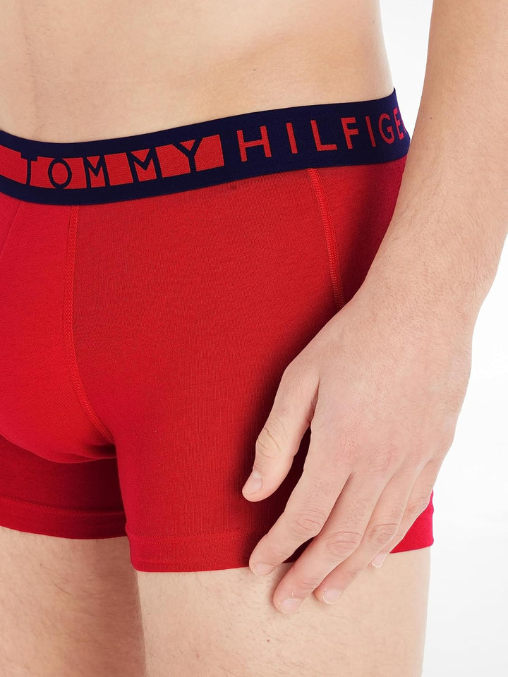 Tommy Hilfiger Herren 3er Pack Boxershorts Trunks Unterwäsche M Mehrfarbig (Navyblazer/Tangored/Pvhw