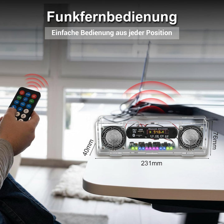 DIY Bluetooth Lautsprecher &amp; FM Radio Lötbausatz, Elektronik Lernset Bausatz mit 3W+3W Stereo-Verstä