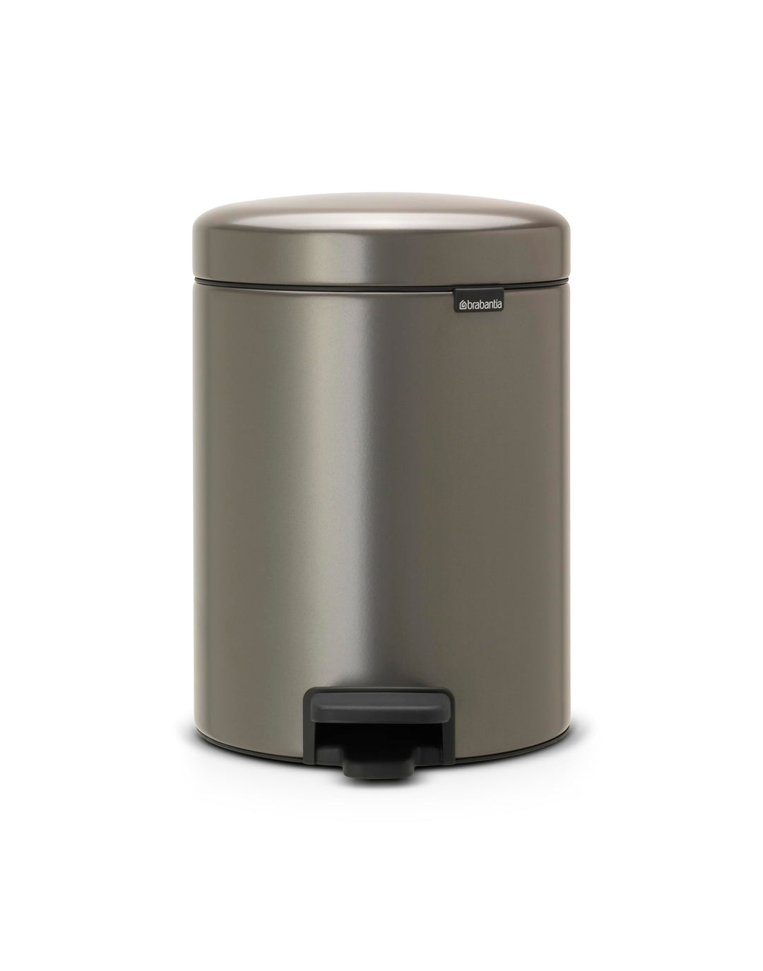 Brabantia Treteimer mit Inneneimer, 5L, aus Kunststoff, stahl, Platinum 5 Liter Platinum, 5 Liter Pl
