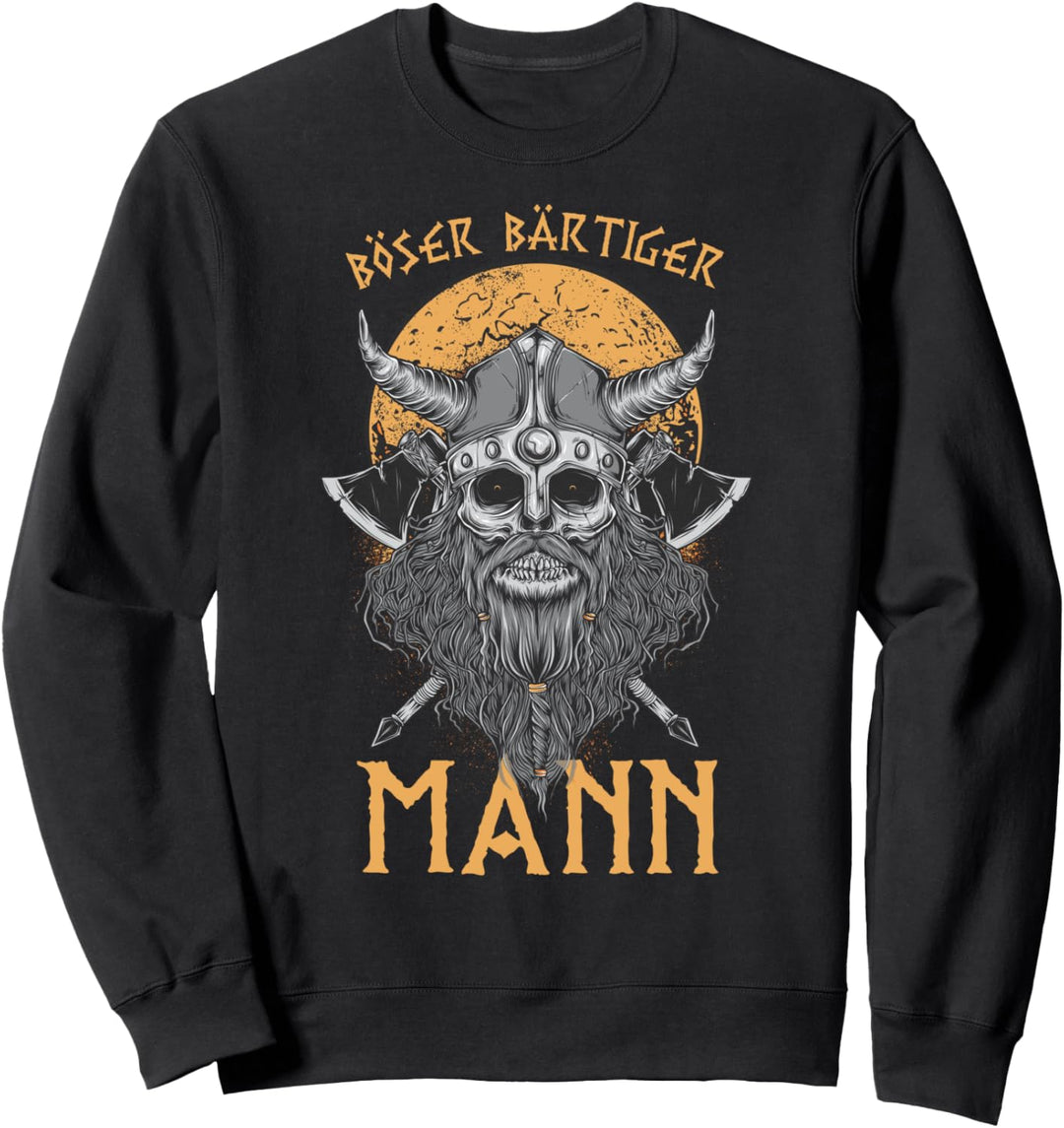 Böser bärtiger Mann! Nordische Mythologie Herren Wikinger Sweatshirt