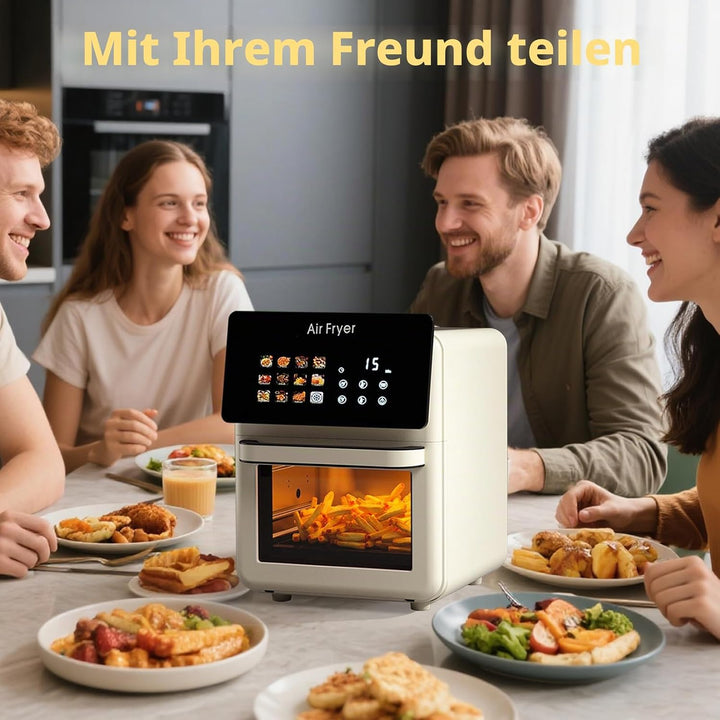 10L Grosser XL Pro Heissluftfritteusen-Ofen mit Grill-Kombination für,12-in-1 Smart-Konvektionsöfen,