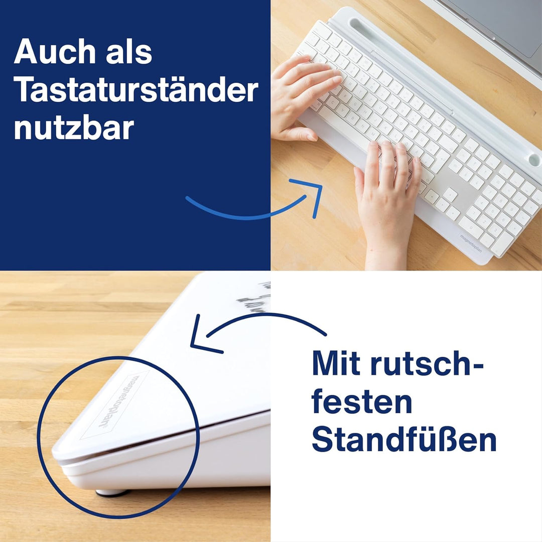 magnetoplan Glasboard Desk Organizer | Schreibtisch Organizer Whiteboard für kurze Notizen | Aus wei