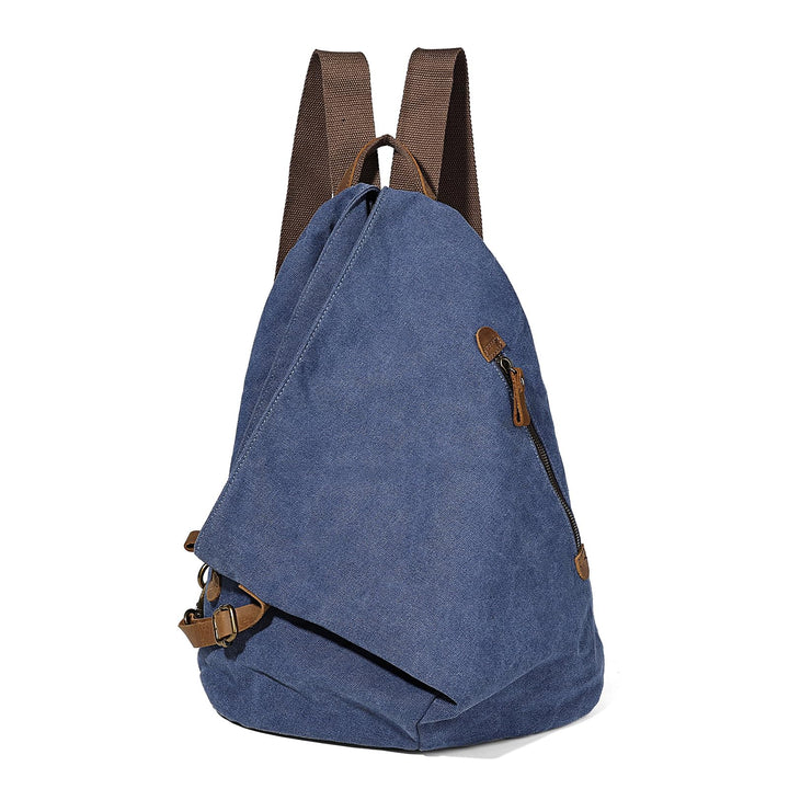 Retro Segeltuch Rucksack Canvas Vintage Rucksäcke Echtleder Daypack Reisetasche Schulterrucksack für