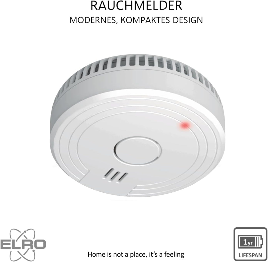ELRO FS1801 Rauchmelder - Entspricht der Europäischen Norm EN14604 - 10 Stück