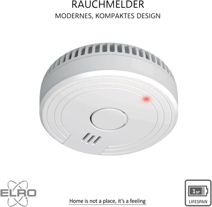 ELRO FS1801 Rauchmelder - Entspricht der Europäischen Norm EN14604 - 10 Stück