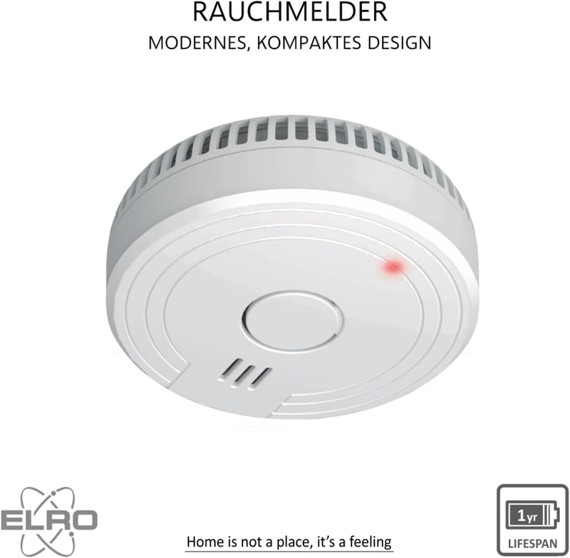 ELRO FS1801 Rauchmelder - Entspricht der Europäischen Norm EN14604 - 10 Stück