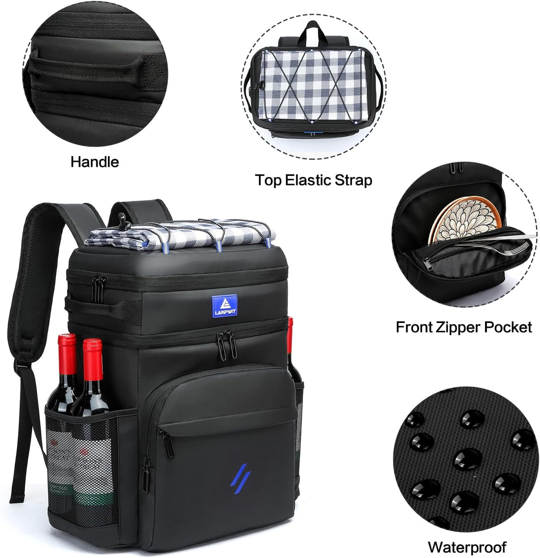 Laripwit Kühlrucksack 54 Dosen Thermo Kühltasche Rucksack Gross Isolierte Doppeldeck mit Kühlfach fü