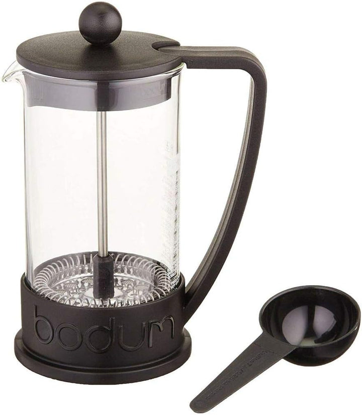 Bodum BRAZIL Kaffeebereiter (French Press System, Permanent Edelstahl-Filter, 1,0 liters) schwarz Sc