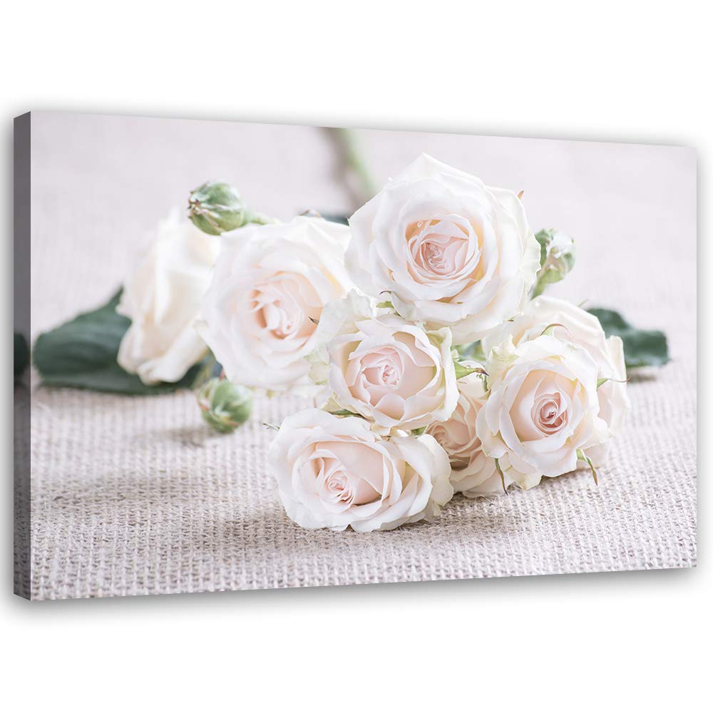 Feeby Vlies Leinwandbild Blumen Blumenstrauss 80x60 cm Wand Bild Kunstdruck Deko Wohnzimmer Wohnungs