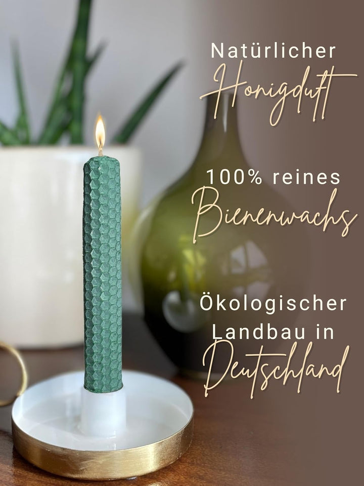 Wachsmann reines Bienenwachs aus Deutschland, dunkel grün, 20 Bienenwachsplatten für Kerzen 20 x 15