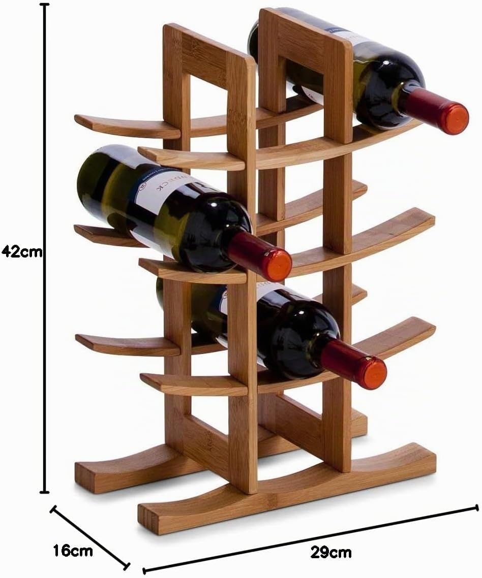 Zeller 13580 Weinregal Bambus, für 12 Weinflaschen, 29 x 16 x 42 cm, natur, 1 - pack ca. 29 x 16 x 4